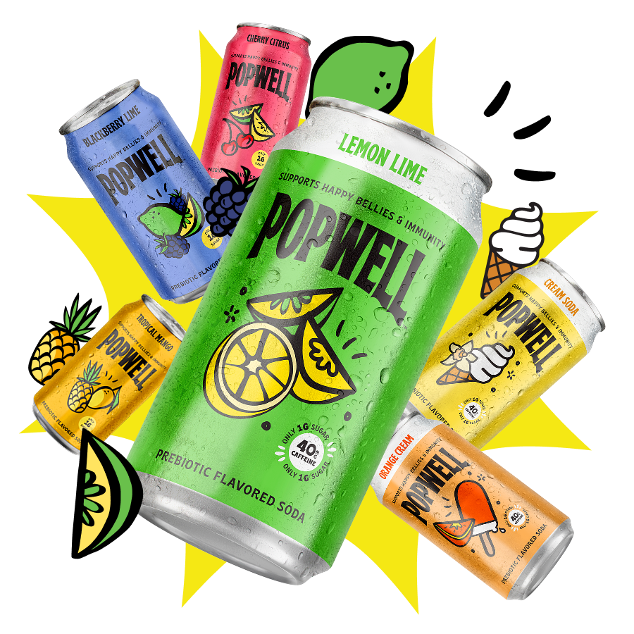 Popwell prebiotic soda